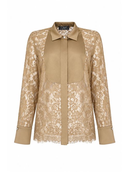 Camicia in pizzo e raso Clips | E380 973900030